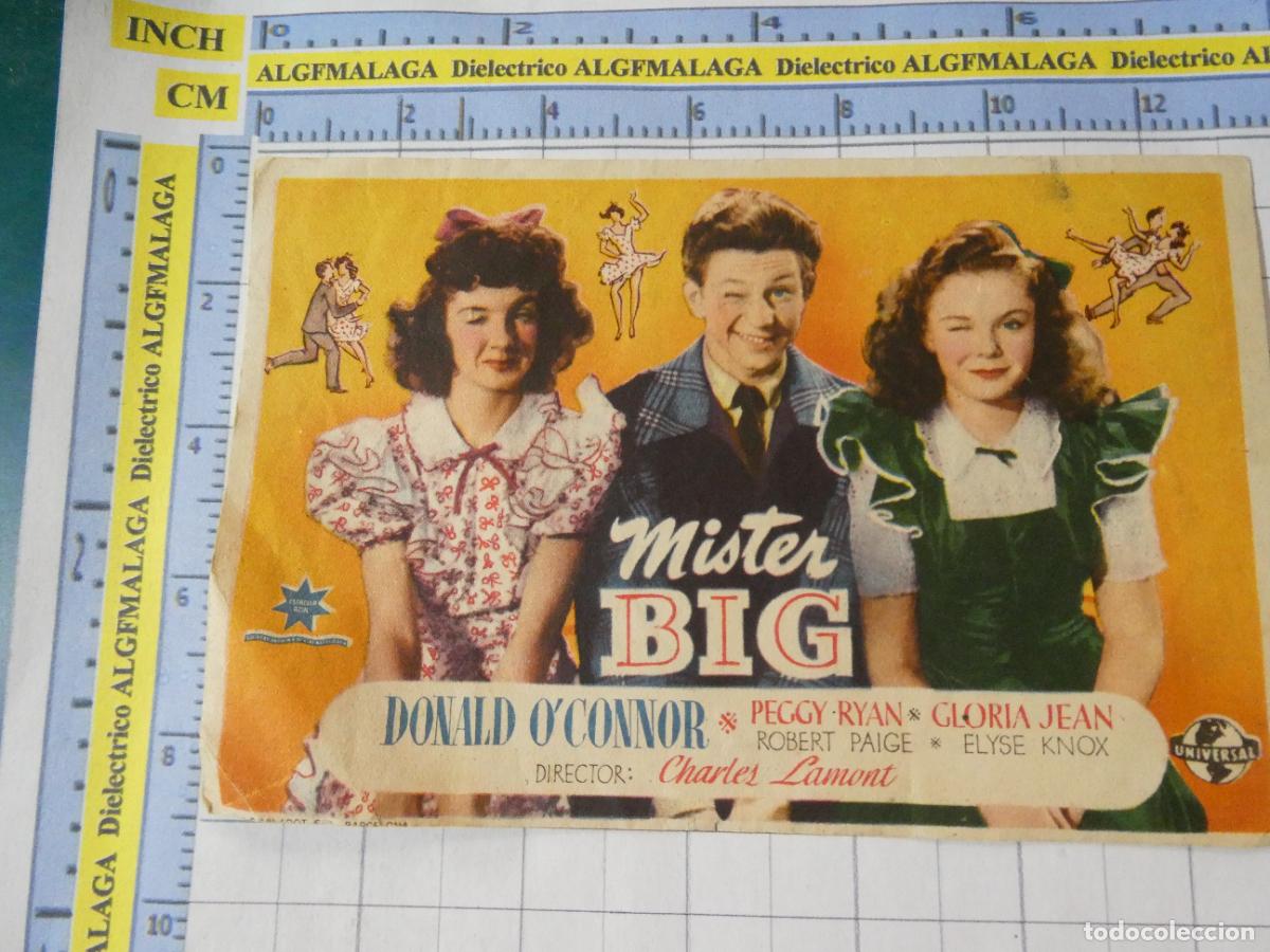 Cine: PROGRAMA DE MANO. PEL&Iacute;CULA MISTER BIG 1949. PUBLICIDAD CINE ECHEGARAY M&Aacute;LAGA. 228