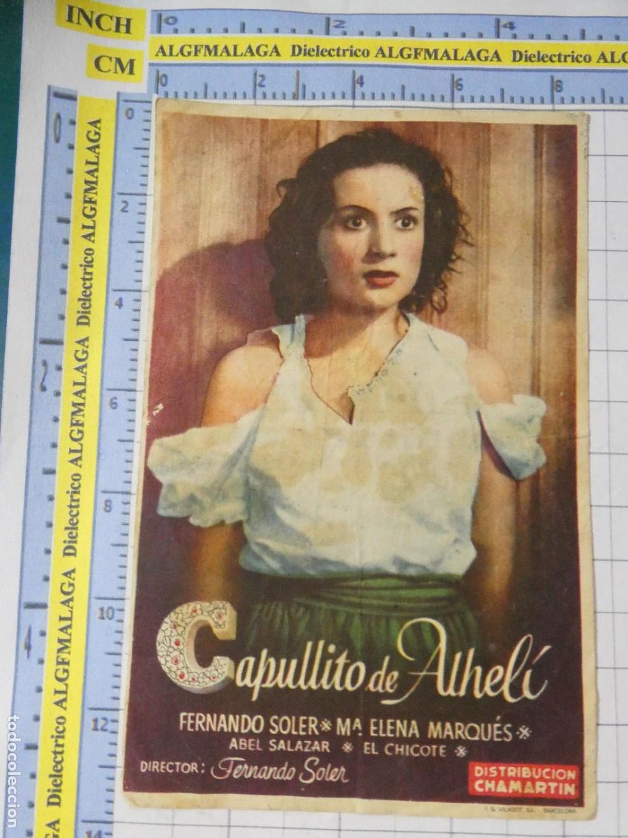 Foglietti di film di film antichi di cinema: PROGRAMA DE MANO. PEL&Iacute;CULA CAPULLITO DE ALHEL&Iacute;. PUBLICIDAD CINE DUQUE CAPITOL M&Aacute;LAGA. 229