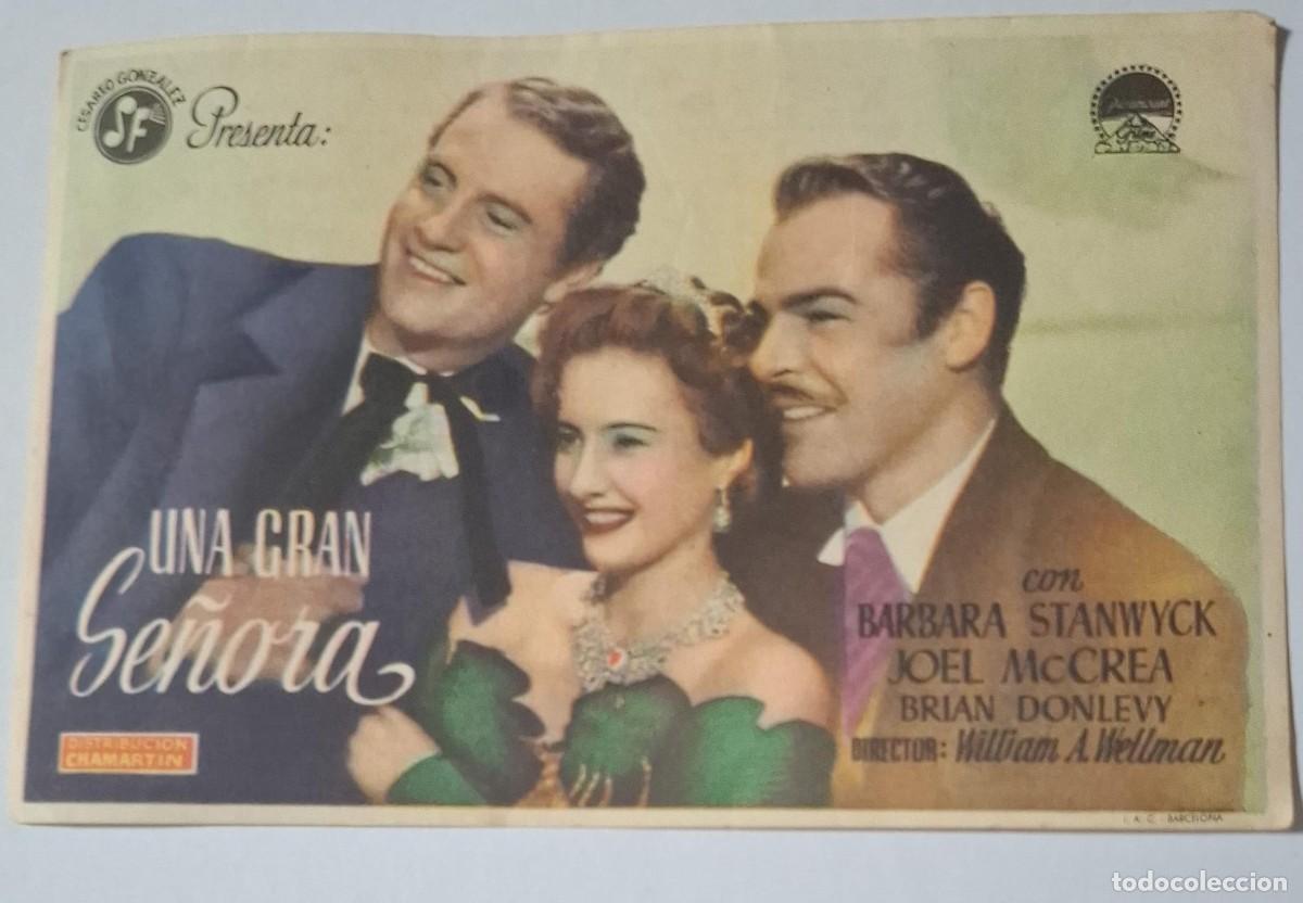 Cine: UNA GRAN SE&Ntilde;ORA - PROGRAMA DE CINE