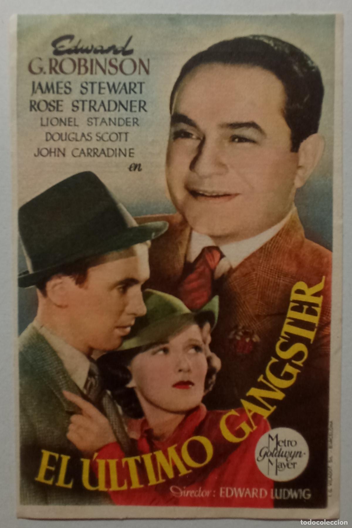 Cine: PROGRAMA DE CINE. EDWARD G. ROBINSON. EL &Uacute;LTIMO GANGSTER. CINE PARQUE RECREATIVO. TENERIFE