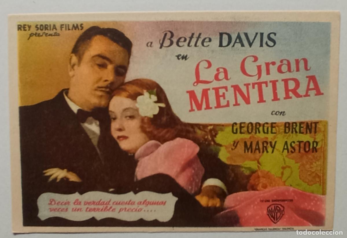 Cine: PROGRAMA DE CINE. BETTE DAVIS. LA GRAN MENTIRA. AL DORSO SIPNOSIS