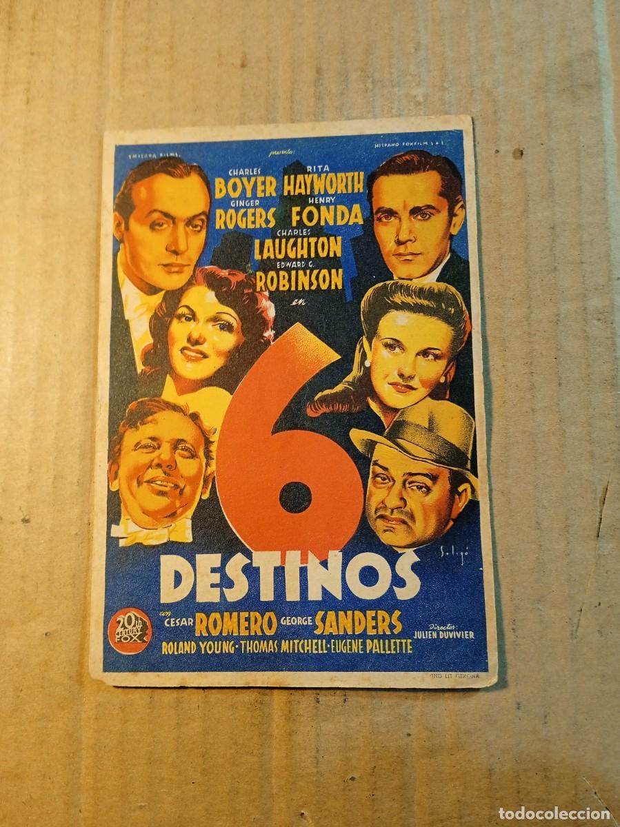 Cine: FOLLETO DE MANO CON PUBLICIDAD 6 DESTINOS