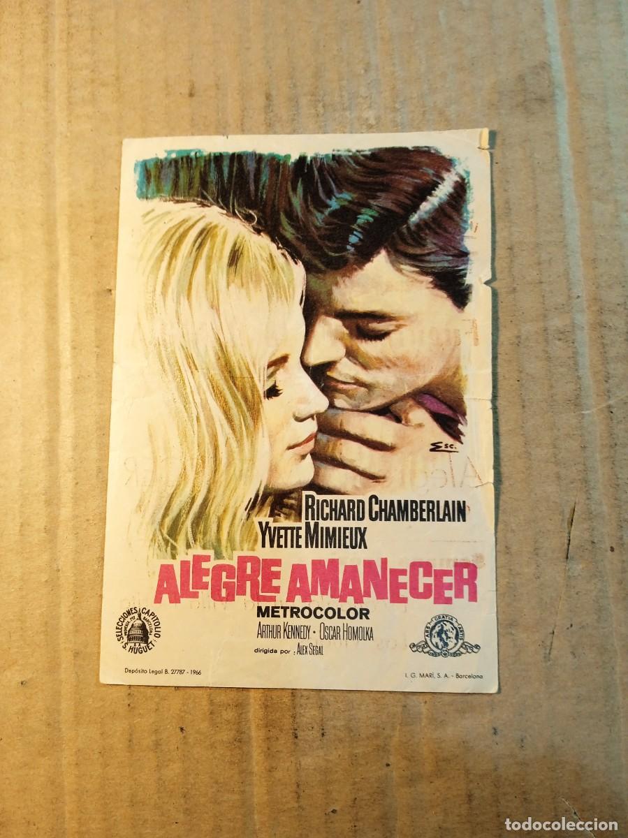 Cine: FOLLETO DE MANO CON PUBLICIDAD ALEGRE AMANECER