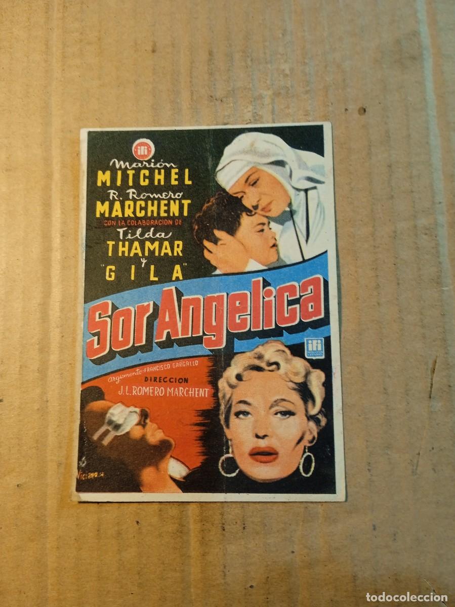 Cine: FOLLETO DE MANO CON PIBLICIDAD SOR ANGELICA