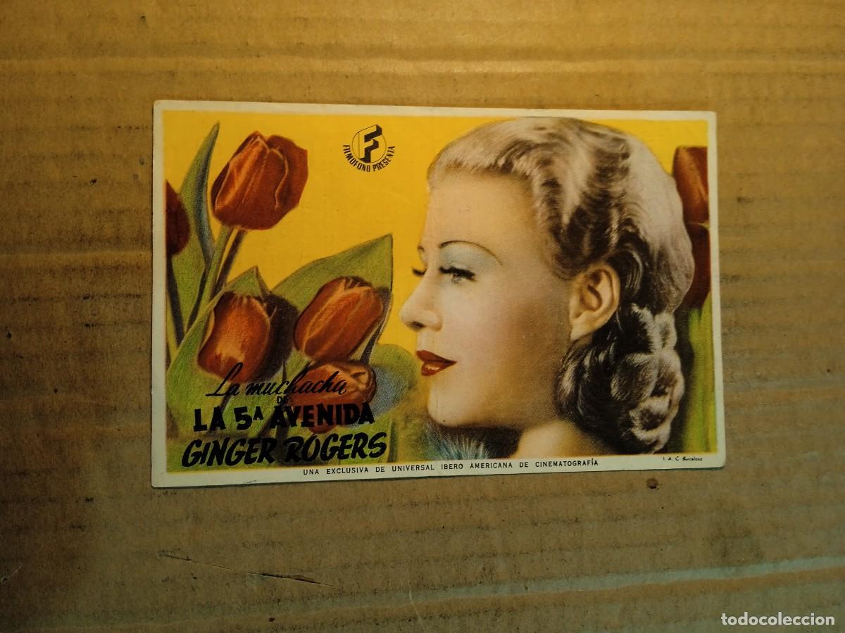 Cine: FOLLETO DE MANO CON PIBLICIDAD LA MUCHACHA DE LA 5&ordm; AVENIDA