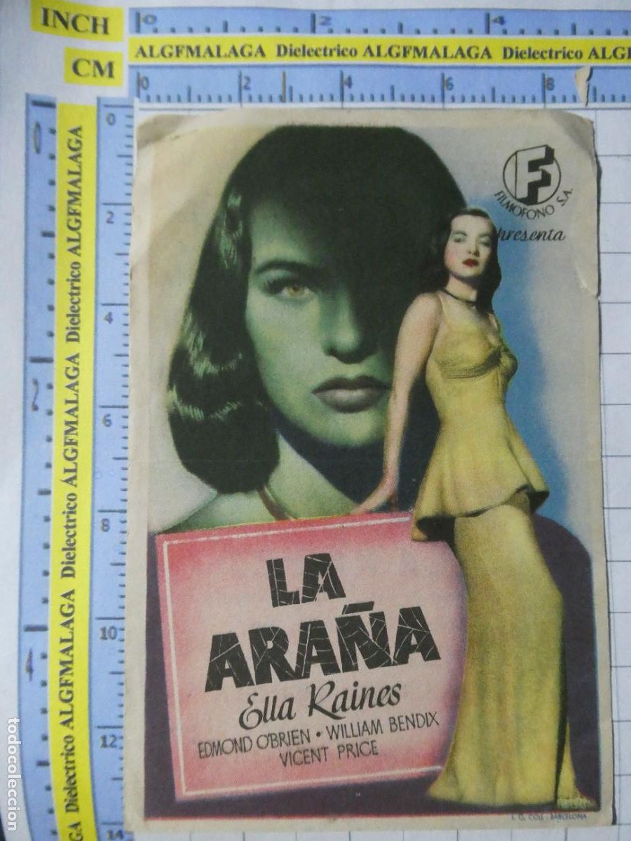 Cine: PROGRAMA DE MANO. PEL&Iacute;CULA LA ARA&Ntilde;A. PUBLICIDAD CINE GOYA M&Aacute;LAGA. 240