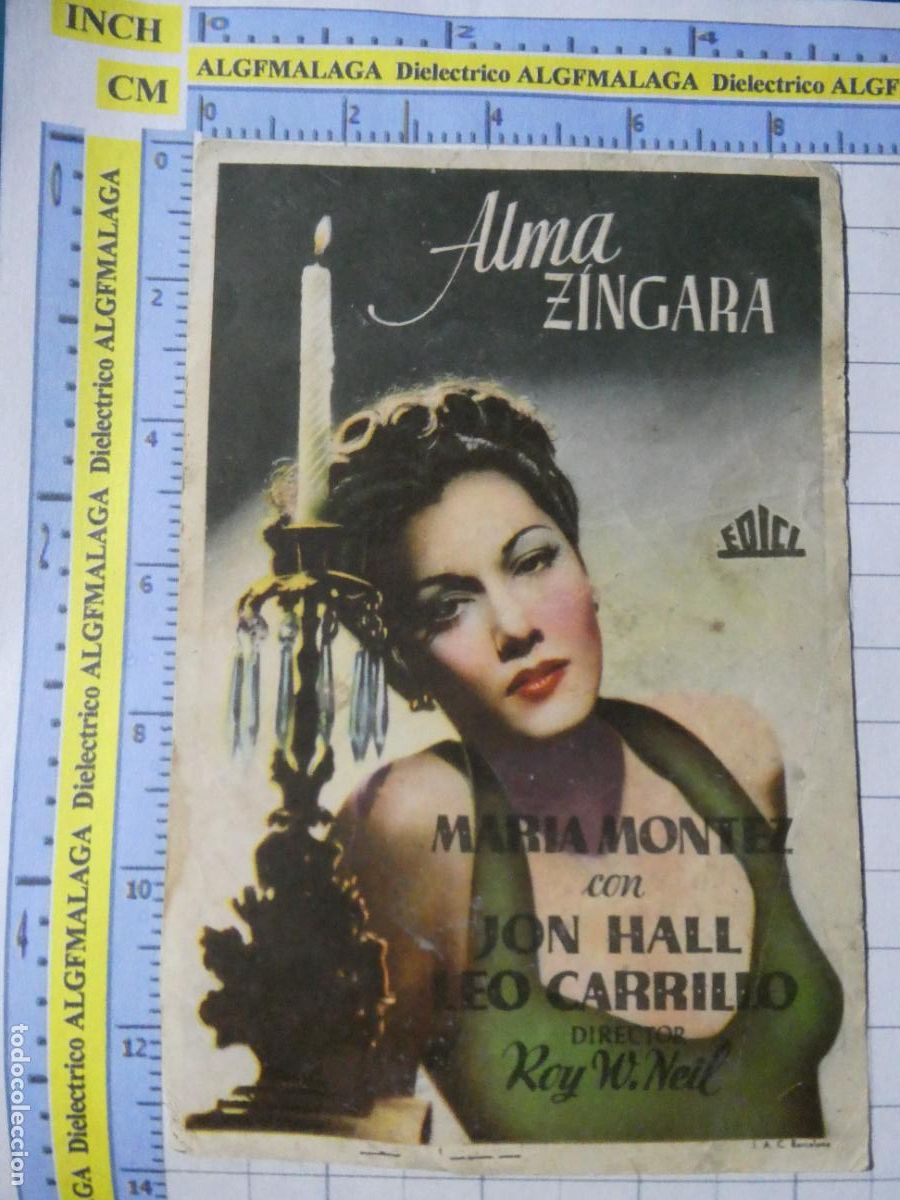 Cine: PROGRAMA DE MANO. PEL&Iacute;CULA ALMA Z&Iacute;NGARA. PUBLICIDAD CINE CINEMA M&Aacute;LAGA. 246