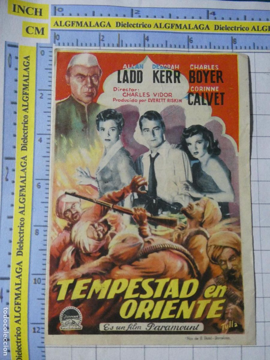 Cine: PROGRAMA DE MANO. PEL&Iacute;CULA TEMPESTAD EN ORIENTE. PUBLICIDAD CINE DUQUE JARD&Iacute;N M&Aacute;LAGA. 247