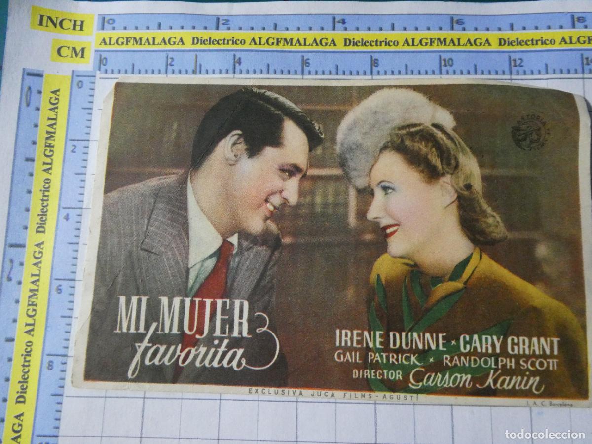 Cine: PROGRAMA DE MANO. PEL&Iacute;CULA MI MUJER FAVORITA. PUBLICIDAD CINE ECHEGARAY M&Aacute;LAGA. 255