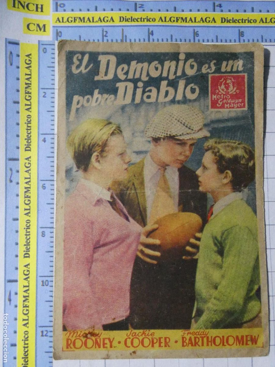 Cine: PROGRAMA DE MANO. PEL&Iacute;CULA EL DEMONIO ES UN POBRE DIABLO. PUBLICIDAD CINE PRINCIPAL M&Aacute;LAGA. 256