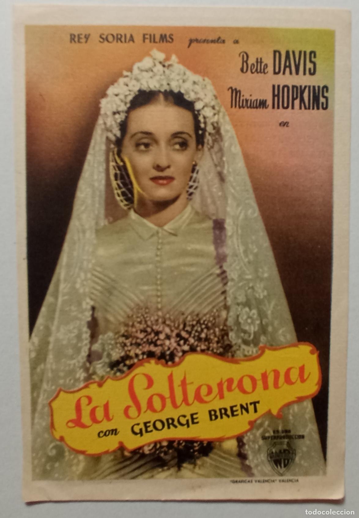 Cine: PROGRAMA DE CINE. BETTE DAVIS. LA SOLTERONA. AL DORSO SIPNOSIS