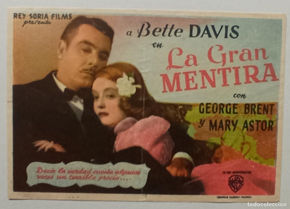 Cine: PROGRAMA DE CINE. BETTE DAVIS. LA GRAN MENTIRA. AL DORSO SIPNOSIS Y CINE C&Iacute;RCULO