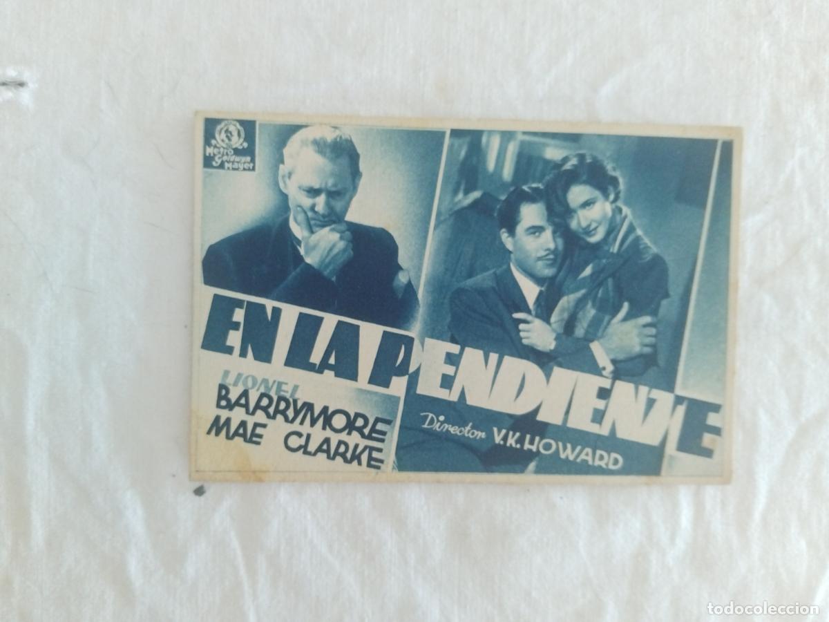 Cine: PROGRAMA DE CINE CARTON EN LA PENDIENTE. LIONEL BARRYMORE. MAE CLARKE. - Foto 1