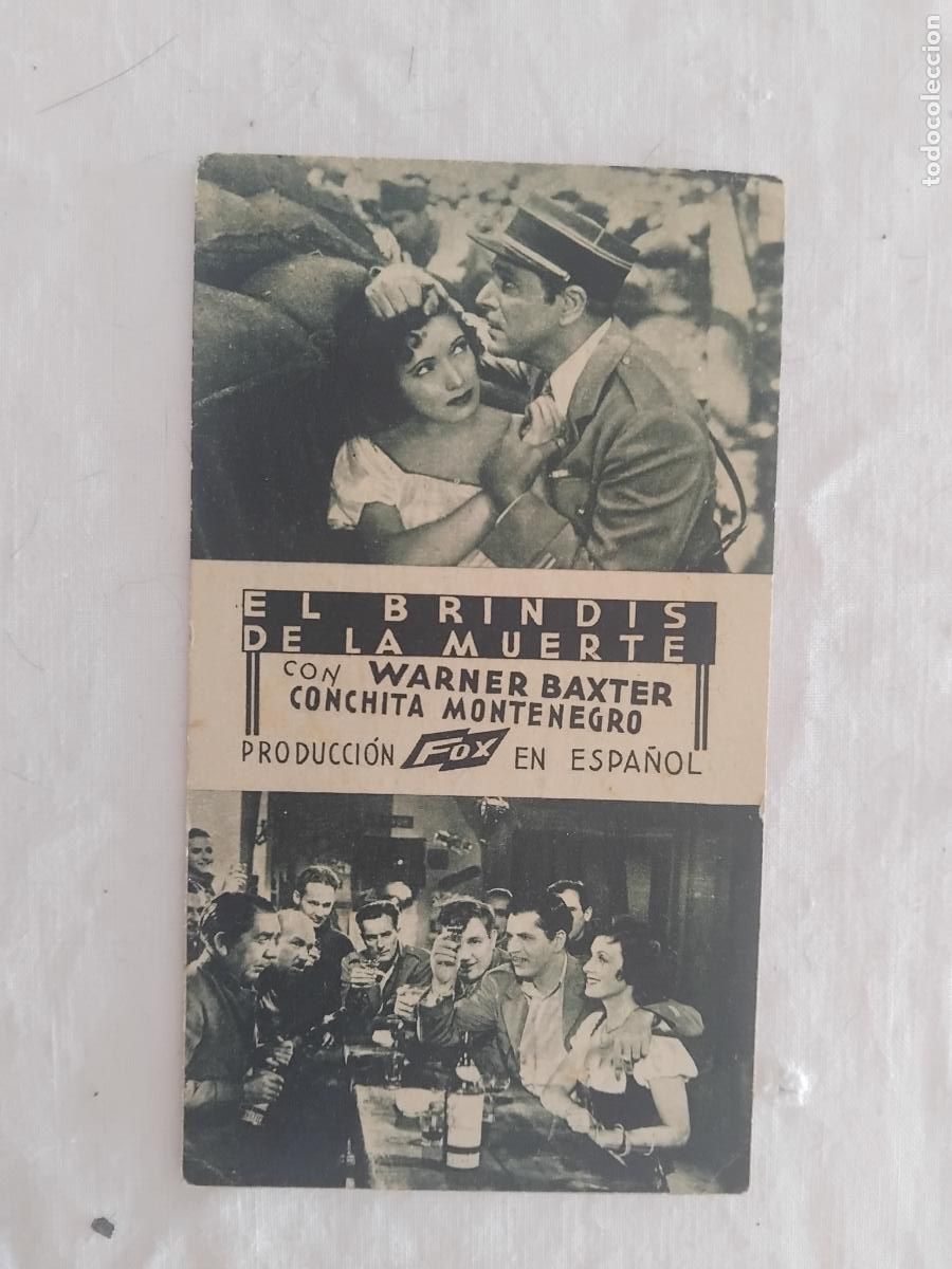 Cine: PROGRAMA DE CINE CARTON EL BRINDIS DE LA MUERTE. CONCHITA MONTENEGRO. CINEMA ATLANTIDA.