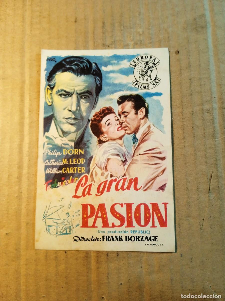 Cine: FOLLETO DE MANO CON PUBLICIDAD LA GRAN PASION