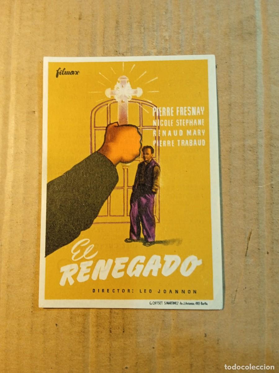 Cine: FOLLETO DE MANO CON PUBLICIDAD EL RENEGADO