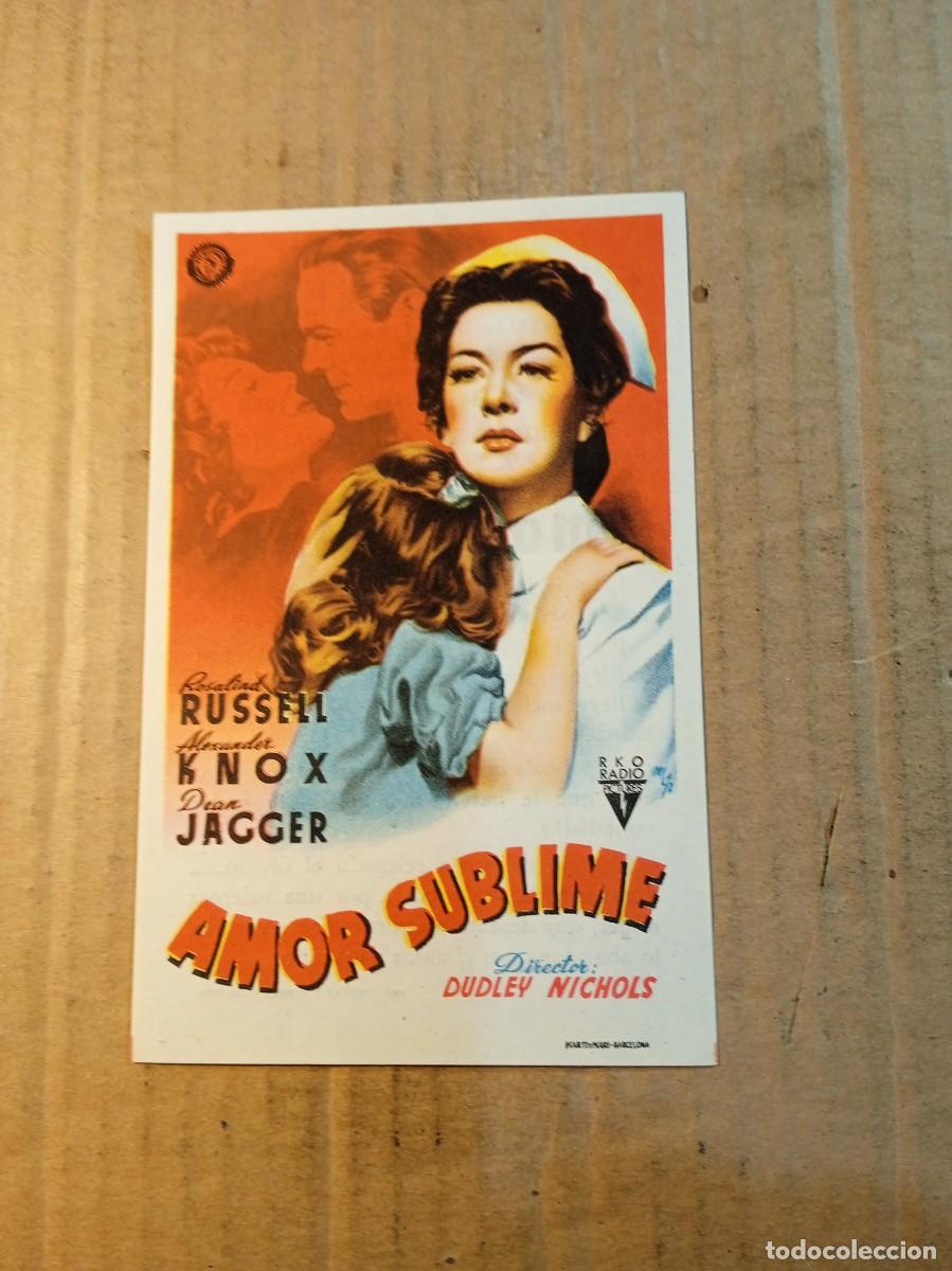 Cine: FOLLETO DE MANO CON PUBLICIDAD AMOR SUBLIME