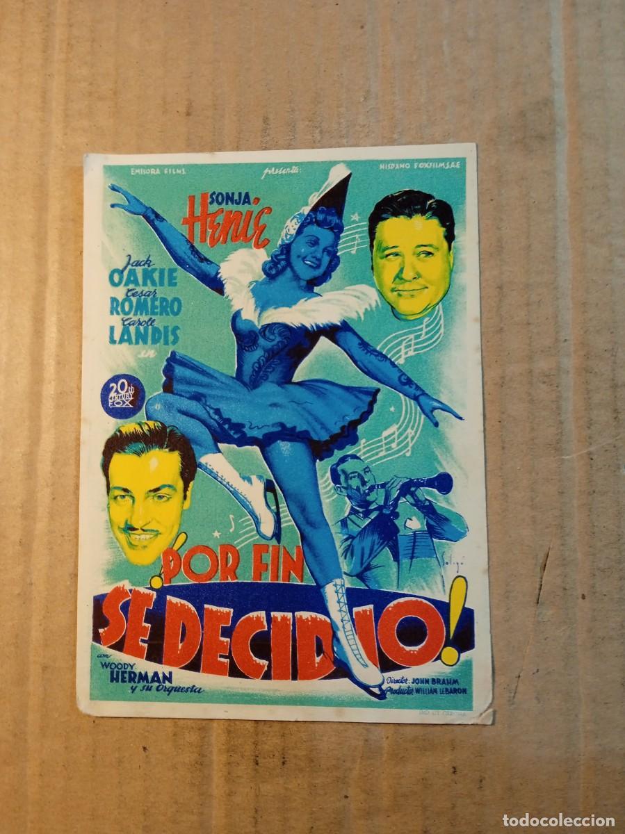 Cine: FOLLETO DE MANO CON PUBLICIDAD POR FIN SE DECIDIO