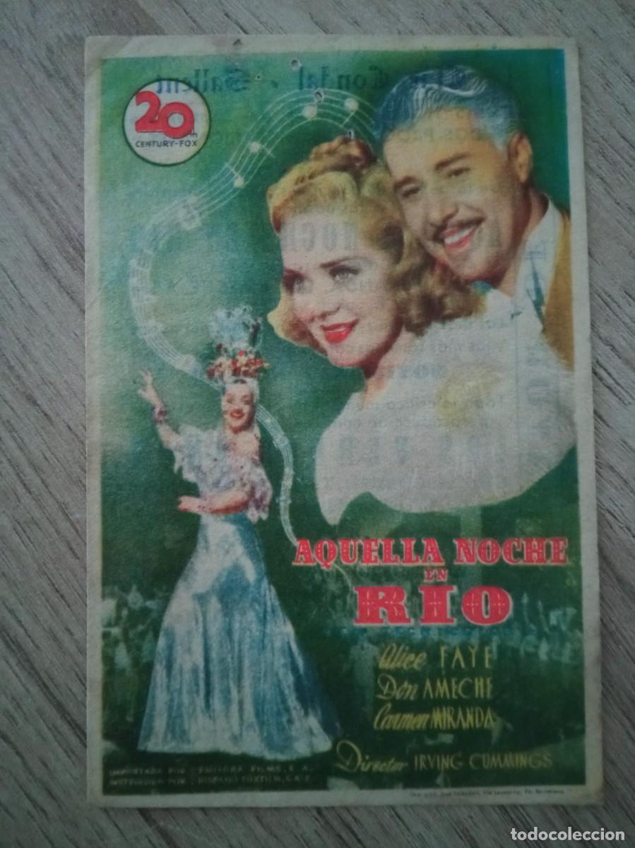 Cine: AQUELLA NOCHE EN RIO, ALICE FAYE, CINE CONDAL, SALLENT, 1948