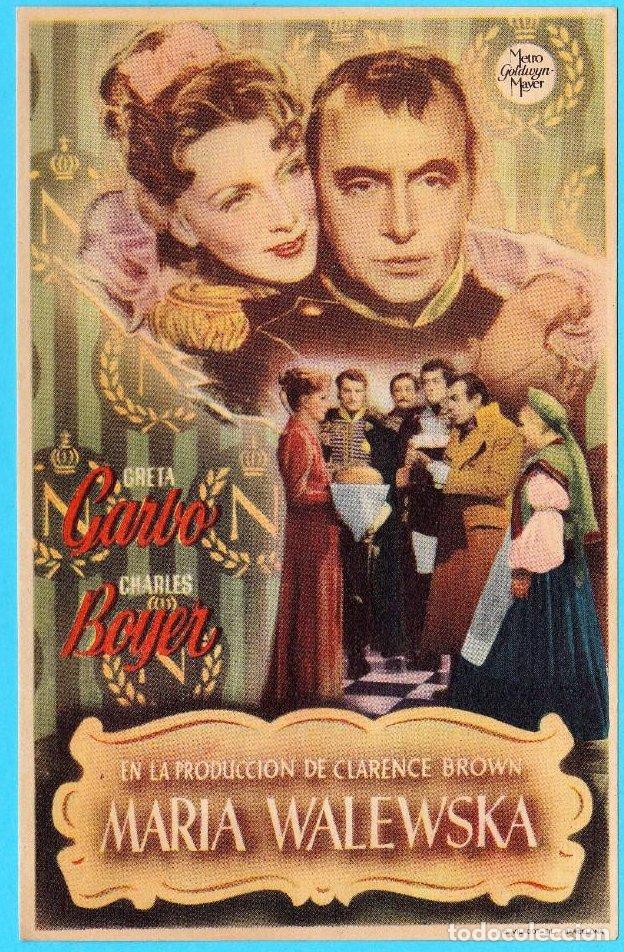 Cine: MAR&Iacute;A WALEWSKA. GRETA GARBO, CHARLES BOYER. PUBLICIDAD EN REVERSO DE JOAQU&Iacute;N GIL, EDITOR DEL LIBRO.