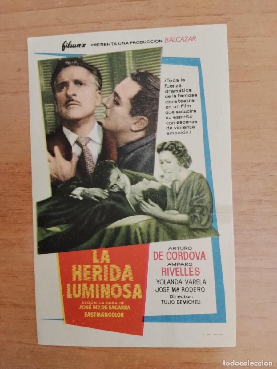  Foglietti di film di film antichi di cinema: ROSA-PROGRAMA DE LA PELICULA--LA HERIDA LUMINOSA