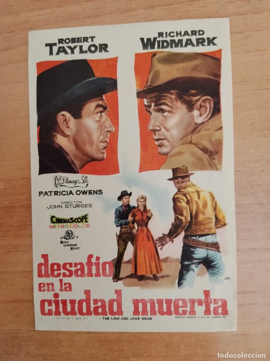 Folhetos de m&atilde;o de filmes antigos de cinema: ROSA-PROGRAMA DE LA PELICULA--DESAFIO EN LA CIUDAD MUERTA