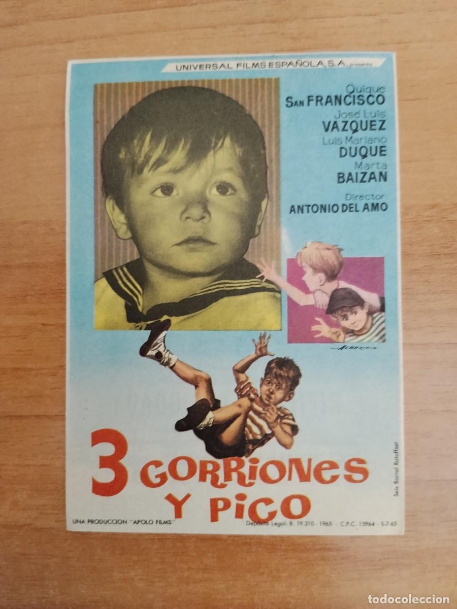 Cine: ROSA-PROGRAMA DE LA PELICULA--3 GORRIONES Y PICO CT