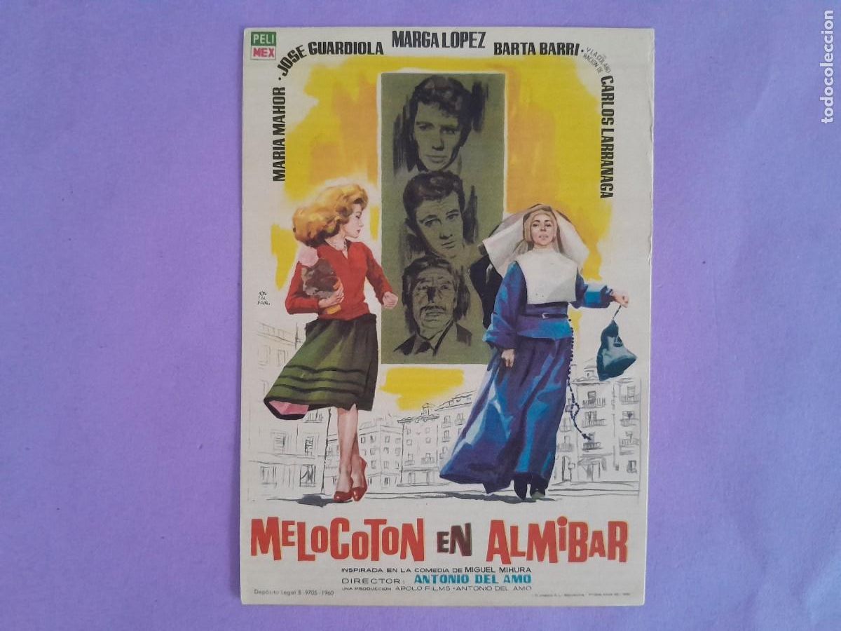 Cine: FOLLETO DE MANO MELOCOTON EN ALMIBAR JOSE GUARDIOLA F-66
