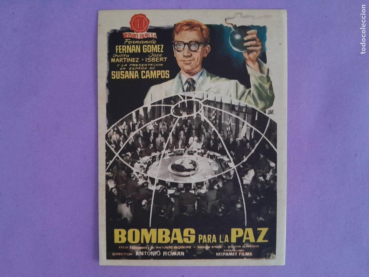 Cine: FOLLETO DE MANO BOMBAS PARA LA PAZ FERNAN GOMEZ F-69
