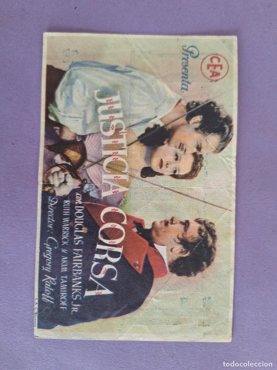 Cine: FOLLETO DE MANO JUSTICIA CORSA A&Ntilde;O 1944 F-79