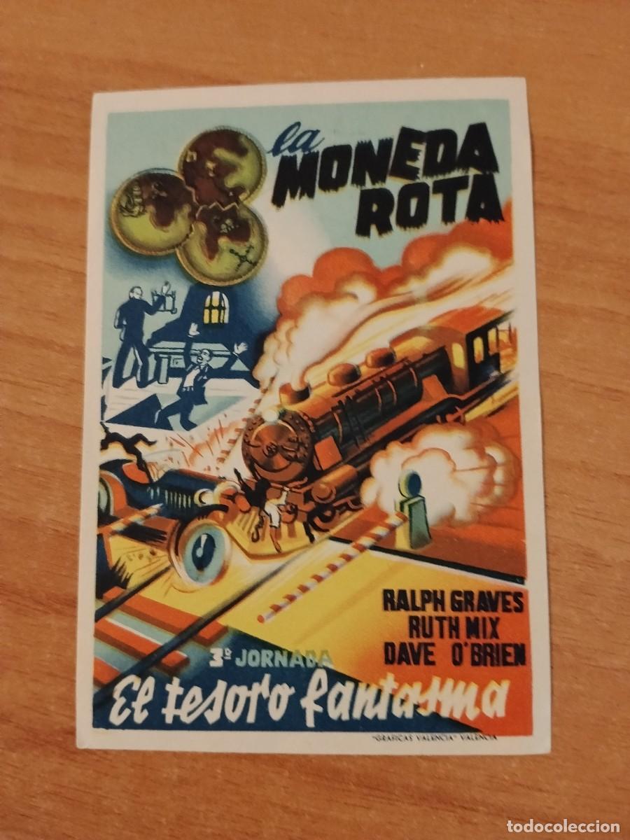 Folhetos de m&atilde;o de filmes antigos de cinema: ROSA-PROGRAMA DE LA PELICULA--MONEDA ROTA