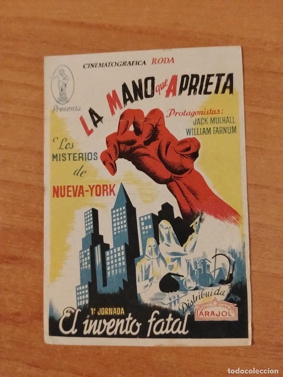 Cine: ROSA-PROGRAMA DE LA PELICULA--LA MANO QUE APRIETA