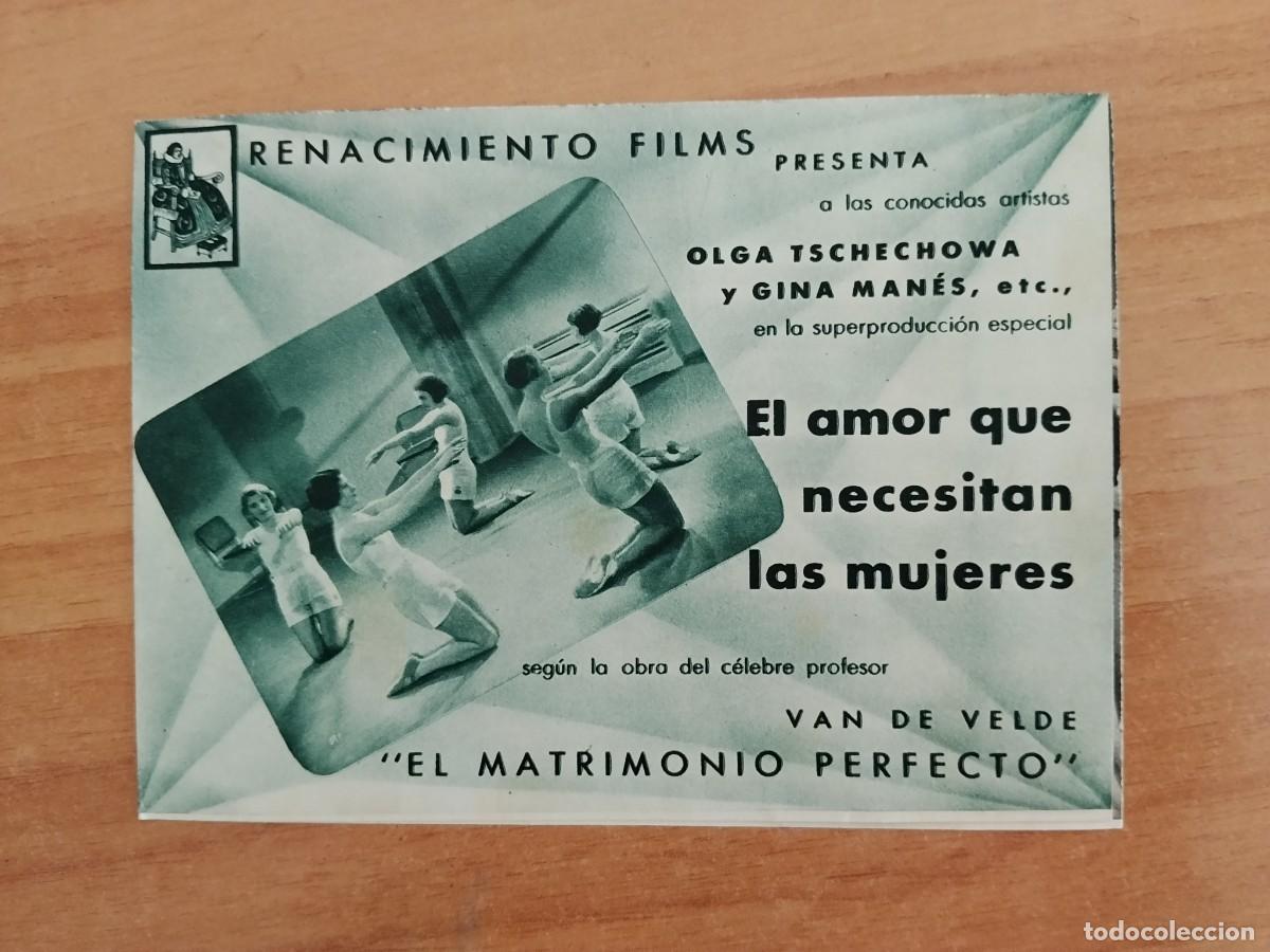 Cine: ROSA-PROGRAMA DE LA PELICULA--EL AMOR QUE NESECITAN LAS MUJERES