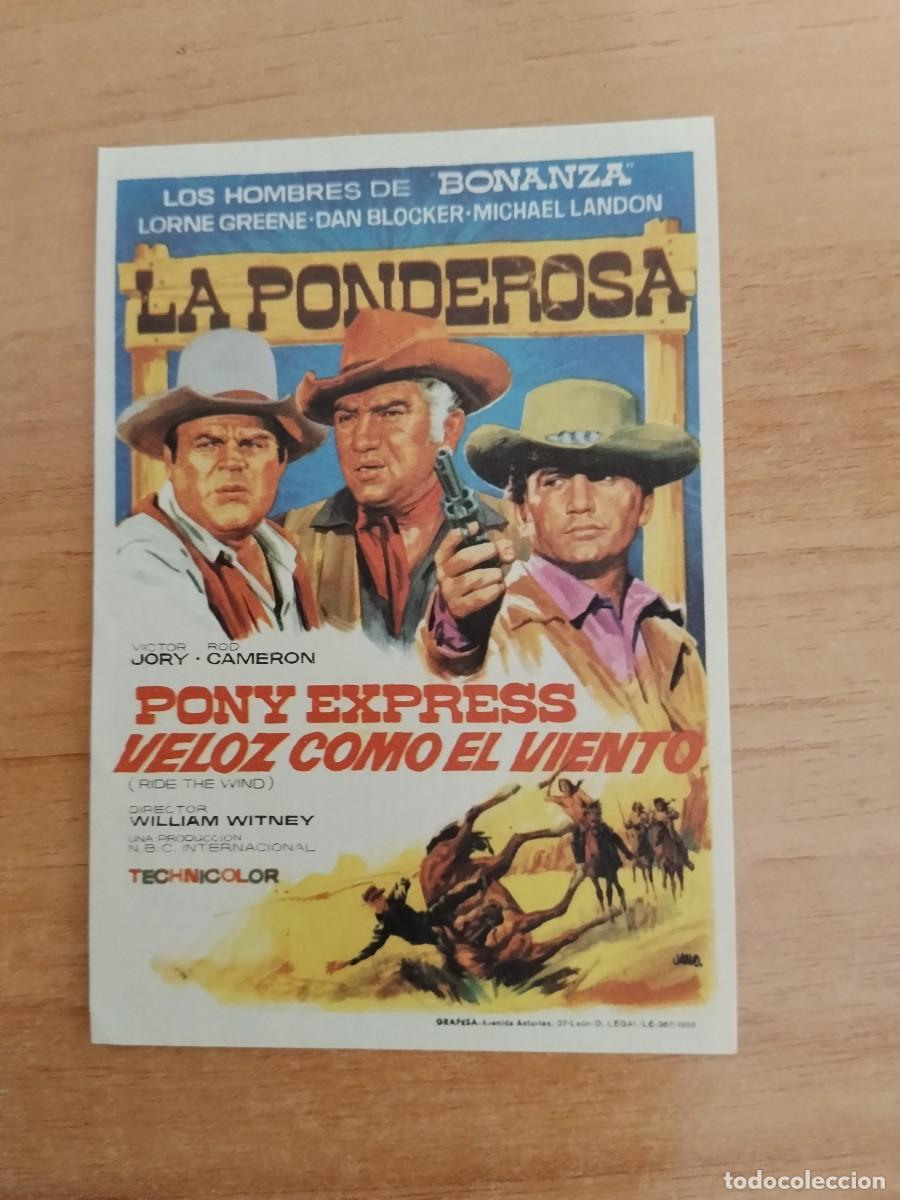 Cine: ROSA-PROGRAMA DE LA PELICULA--PONY EXPRES VELOZ COMO EL VIENTO