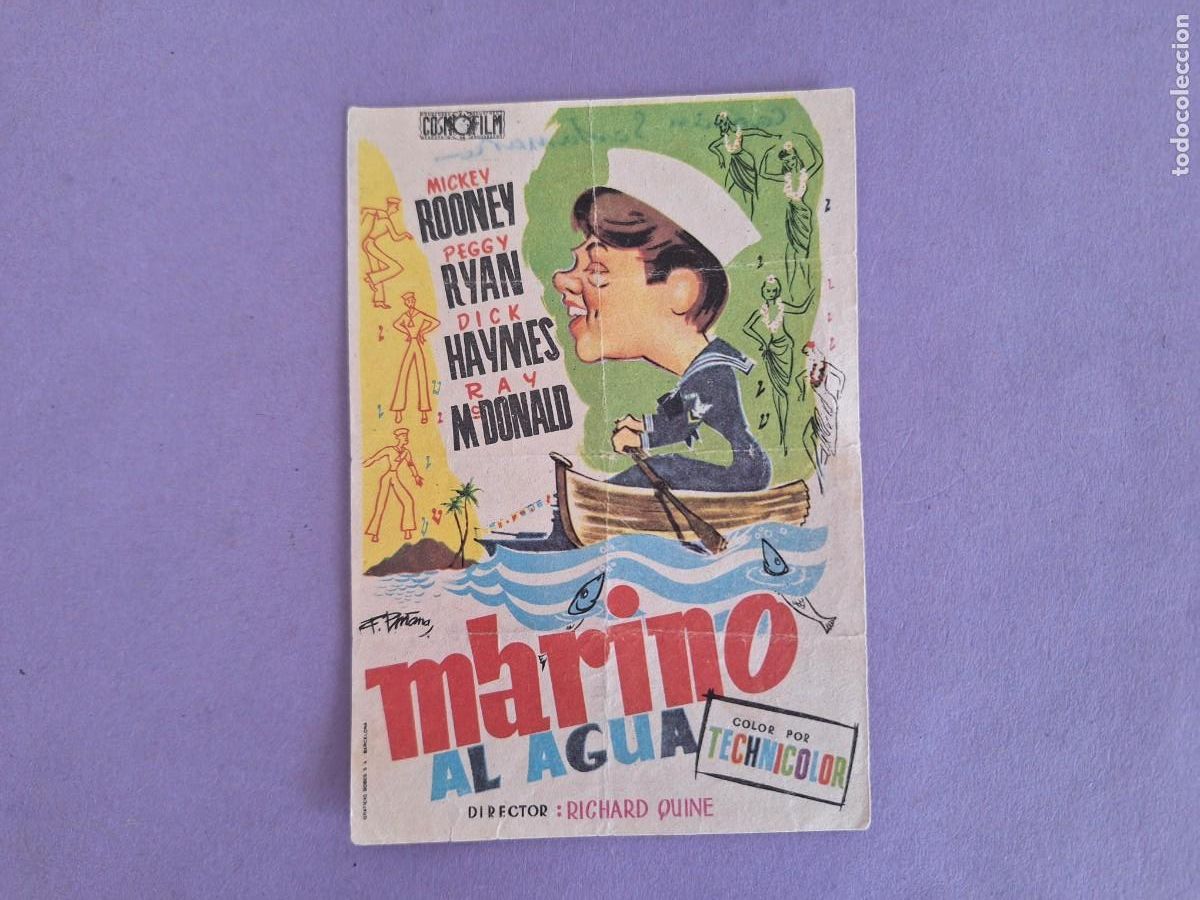 Cine: FOLLETO DE MANO MARINO AL AGUA F-87 SIN PUBLICIDAD