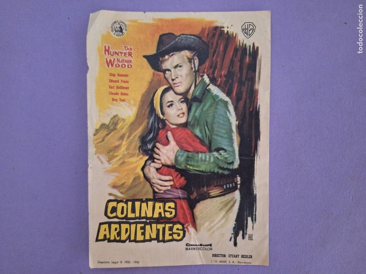 Cine: FOLLETO DE MANO COLINAS ARDIENTES F-100 CINE CENTRO SAGUNTO VALENCIA