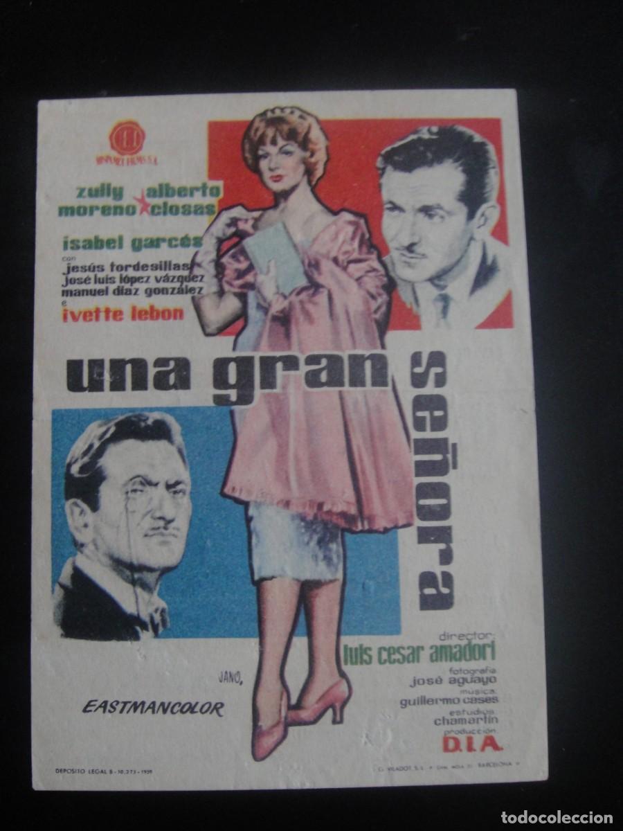 Cine: una gran se&ntilde;ora - folleto de mano , cine coliseum , tarragona