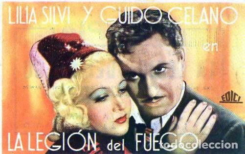 Cine: la legion de fuego - folleto de mano , cine olimpia