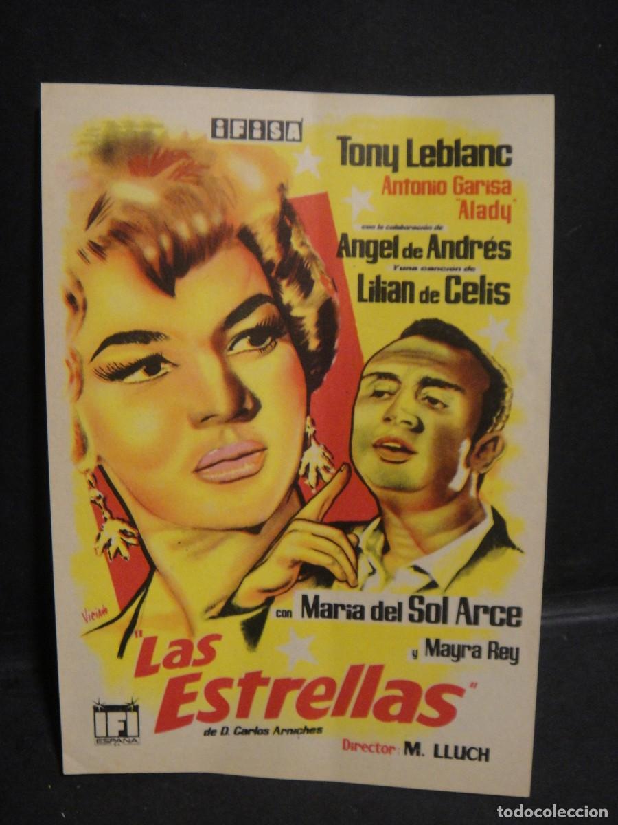 Cine: la estrellas - folleto de mano , sello cine catalu&ntilde;a , tarrega