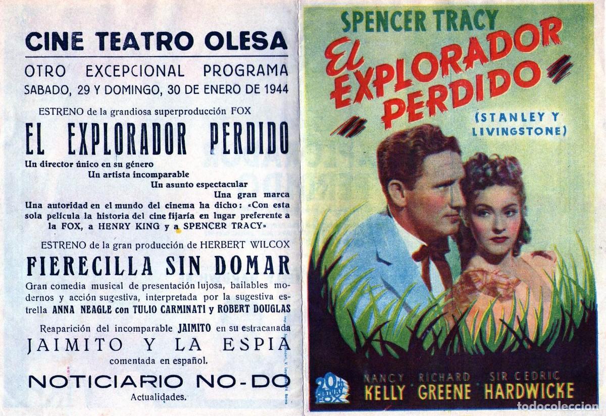 Cine: el explorador perdido - folleto de mano , cine teatro olesa
