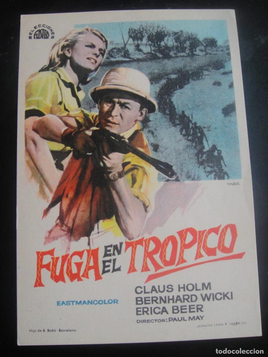 Cine: fuga en el tropico - folleto de mano ,sin publicidad