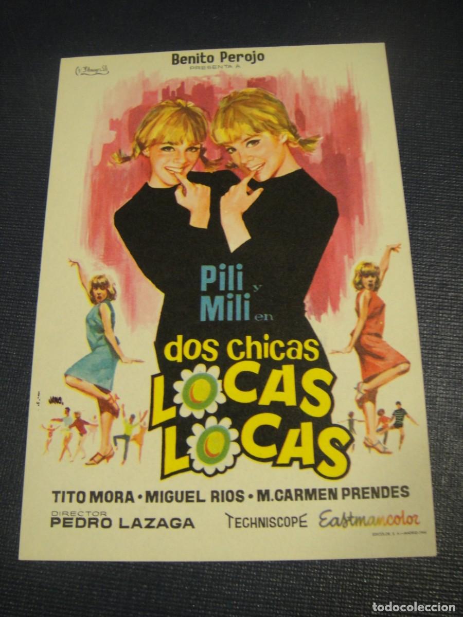 Cine: dos chicas locas locas - folleto de mano ,sin publicidad
