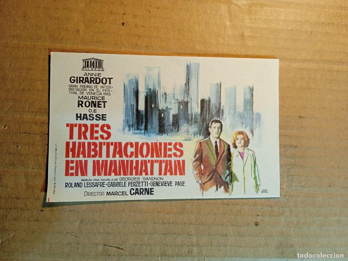 Cine: FOLLETO DE MANO SIN PUBLICIDAD TRES HABITAXIONES EN MANHATTAN
