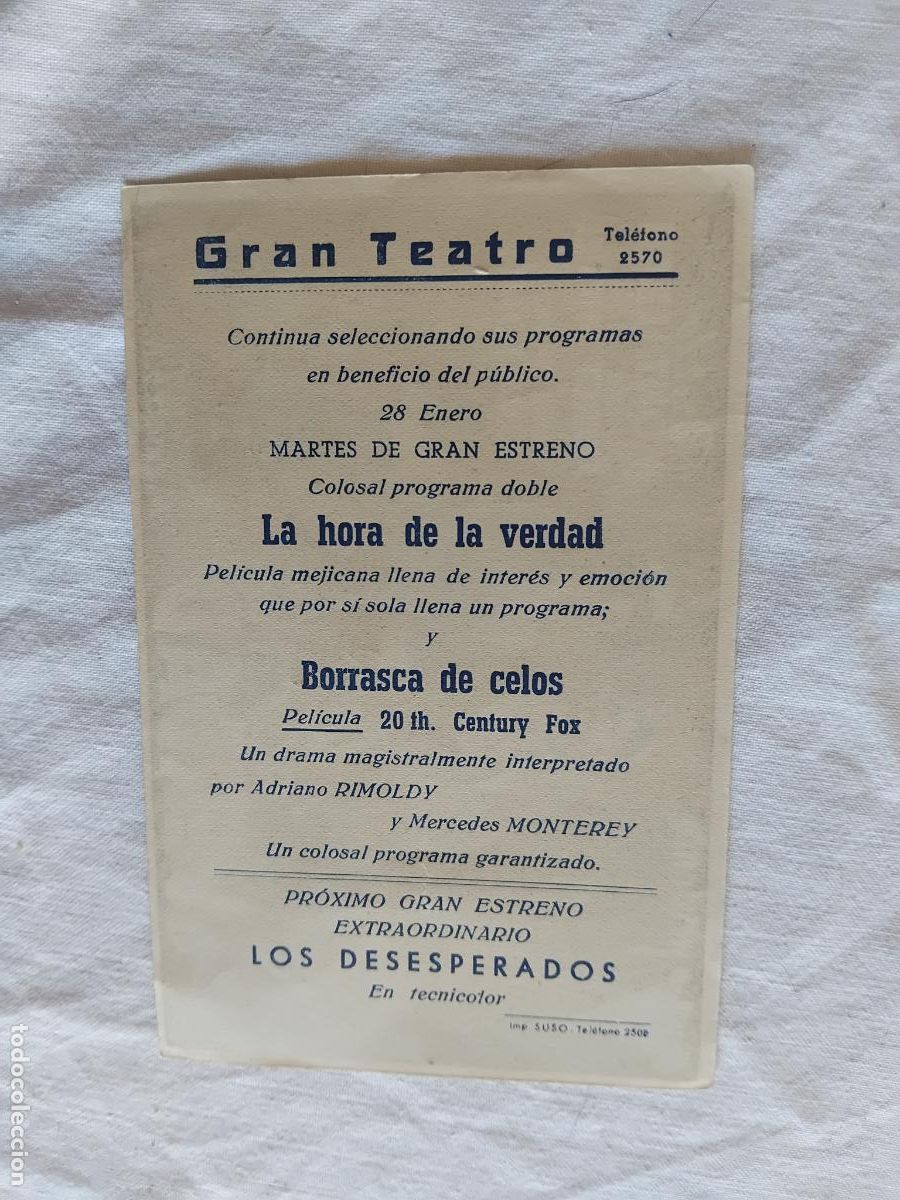 Cine: PROGRAMA DE CINE LA HORA DE LA VERDAD. GRAN TEATRO. - Foto 2