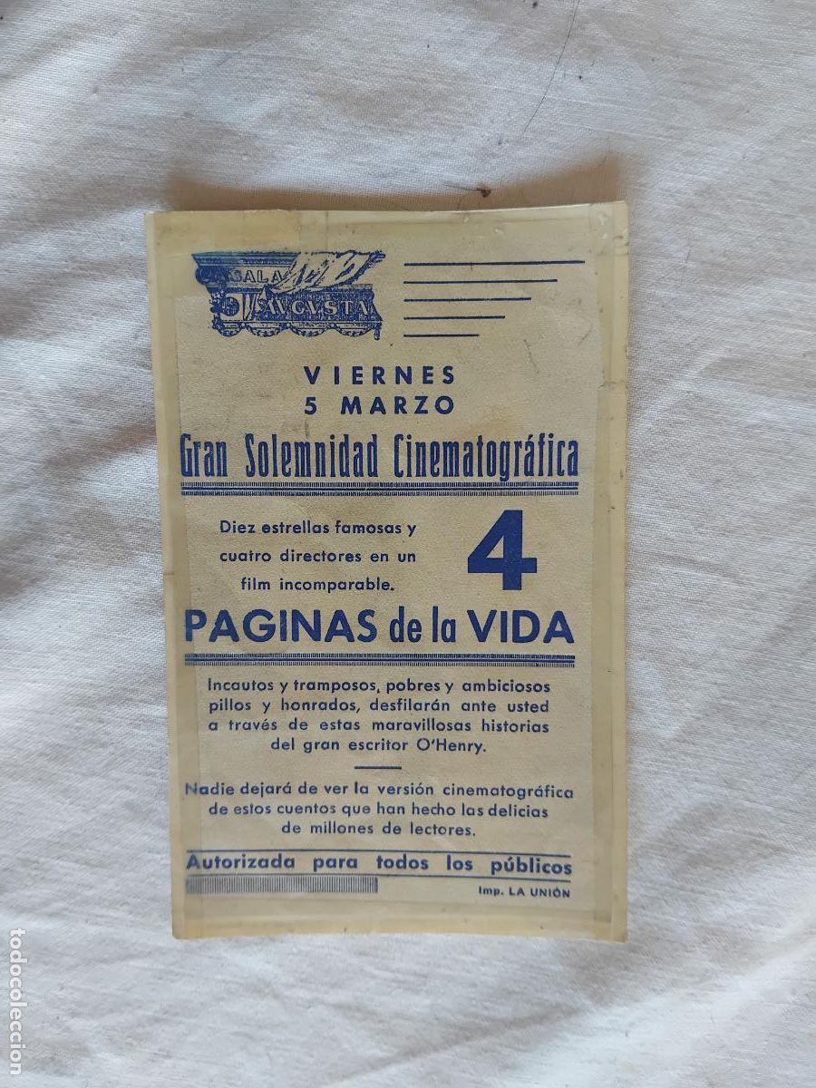 Cine: PROGRAMA DE CINE 4 PAGINAS DE LA VIDA. CON PUBLICIDAD. - Foto 2