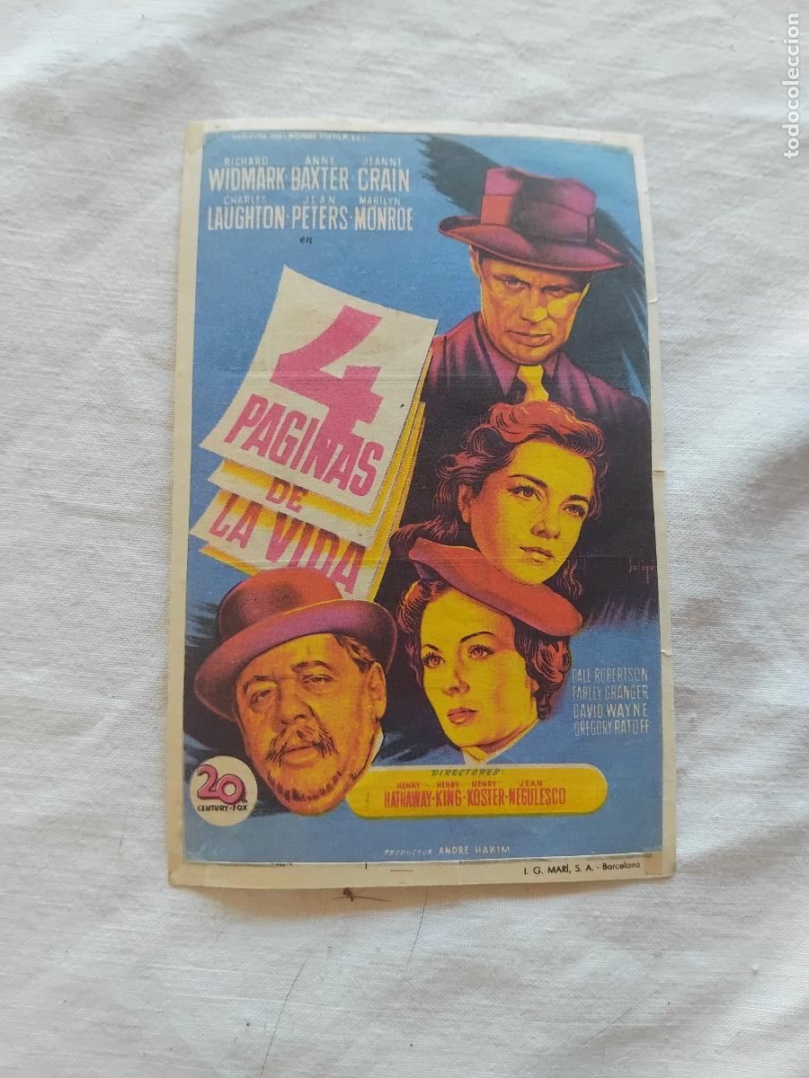 Cine: PROGRAMA DE CINE 4 PAGINAS DE LA VIDA. CON PUBLICIDAD. - Foto 1