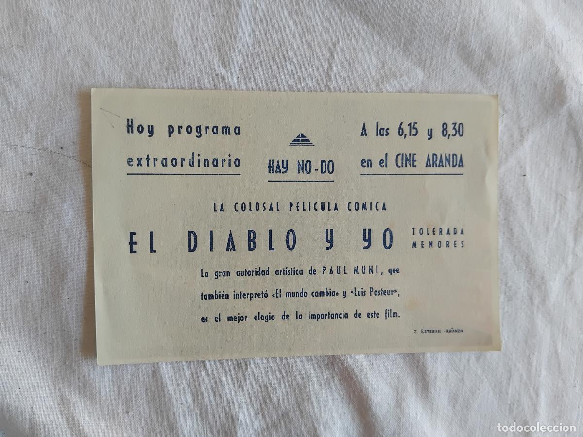 Cine: PROGRAMA DE CINE EL DIABLO Y YO. CINE ARANDA. - Foto 2