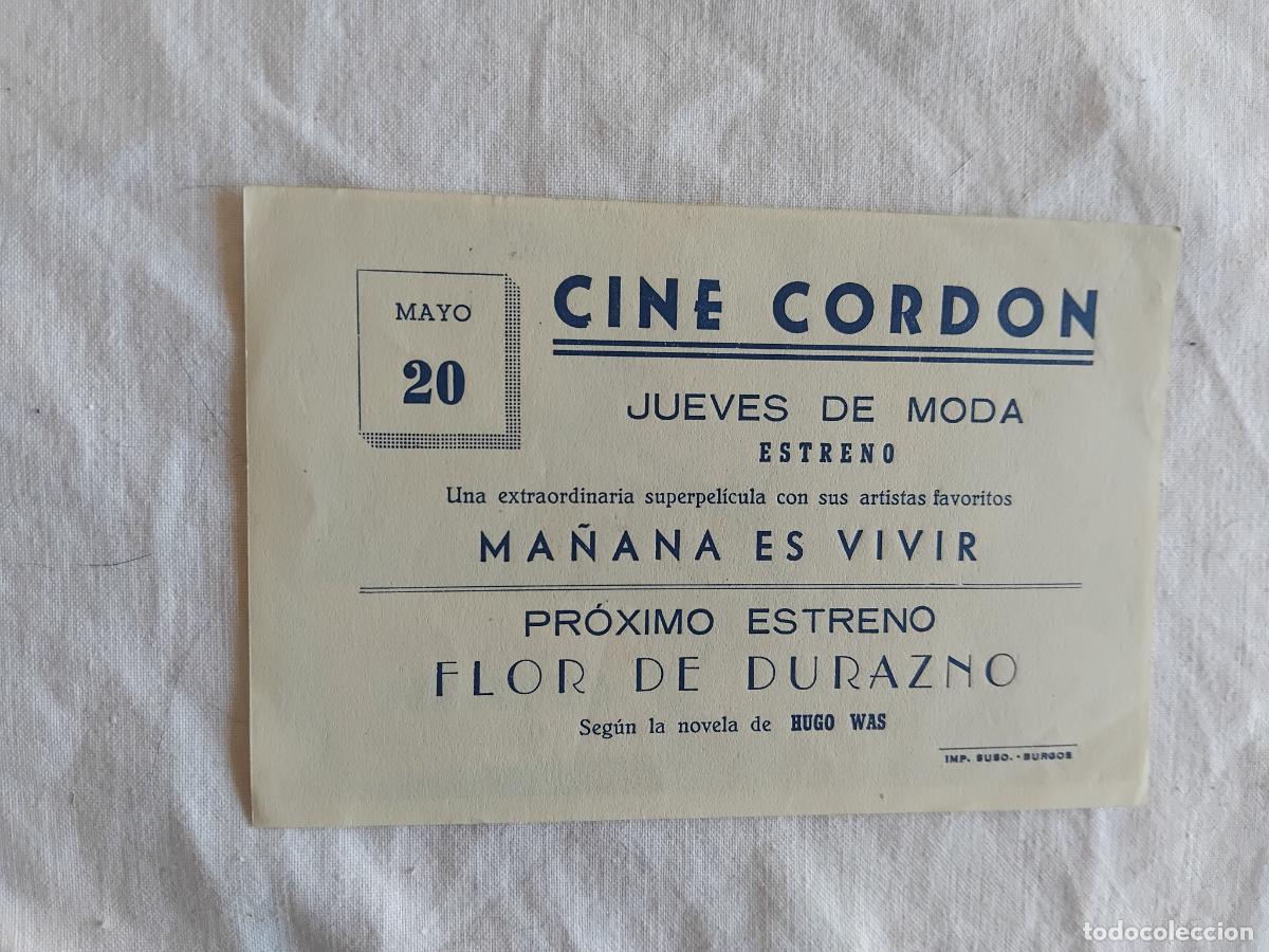 Cine: PROGRAMA DE CINE MA&Ntilde;ANA ES VIVIR. CLAUDETTE COLBERT. CINE CORDON. - Foto 2