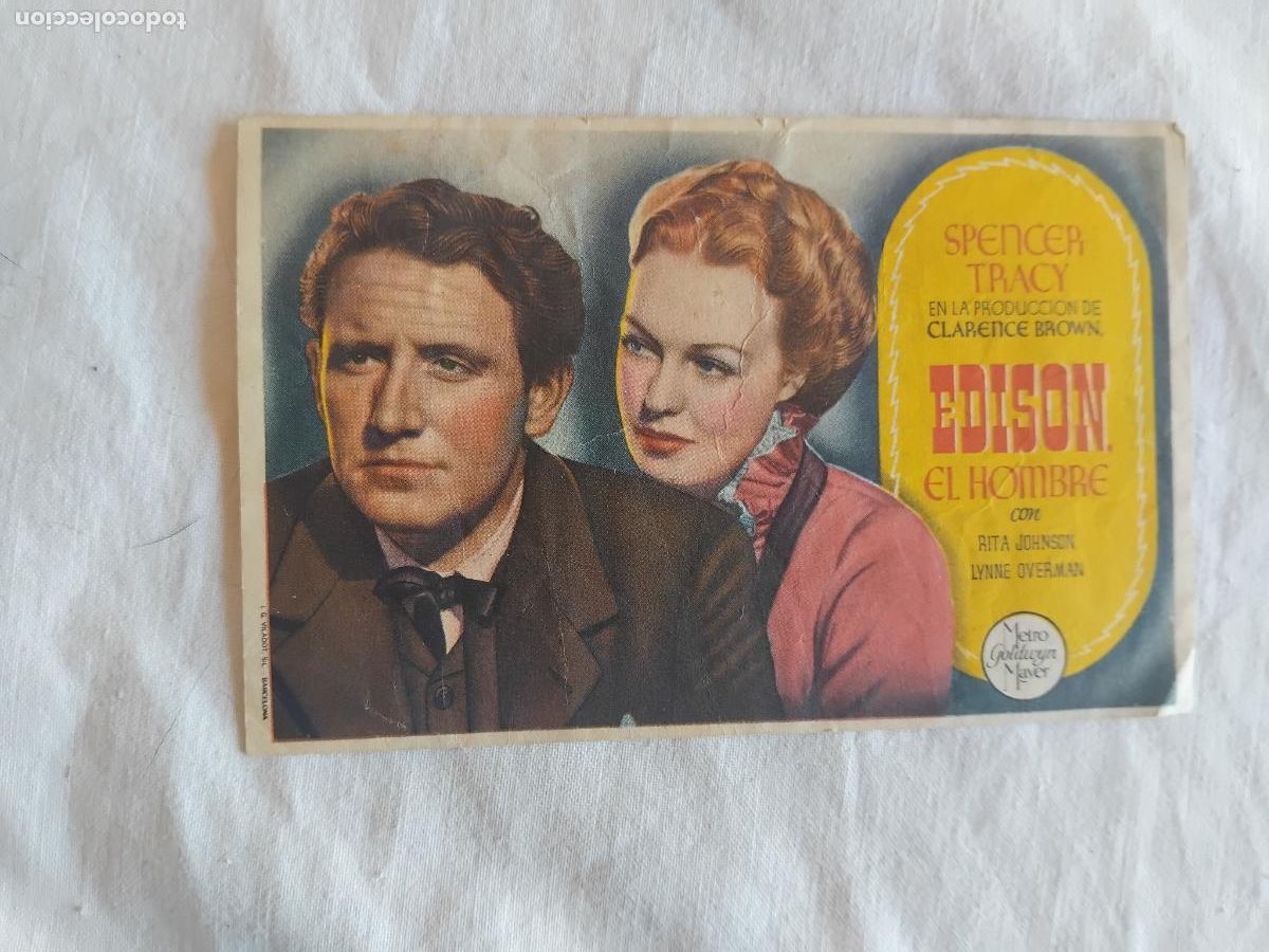Cine: PROGRAMA DE CINE EDISON EL HOMBRE. SPENCER TRACY. 1946. CINEMA LA RAMBLA CINE TEATRO PRINCIPAL.