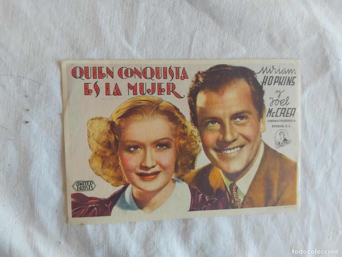 Cine: PROGRAMA DE CINE QUIEN CONQUISTA ES LA MUJER. CINE ESPA&Ntilde;OL TARGUIST. 1945.